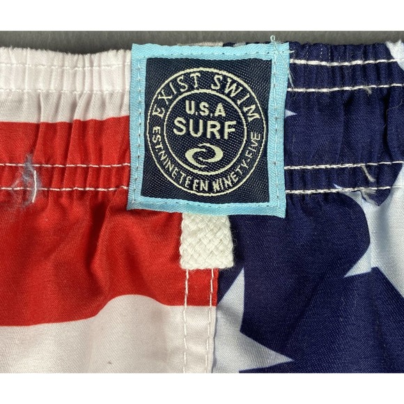 Exist Swim Men's XXL Swim Trunks American Flag Print 3 Pocket Drawstring NEW - Picture 5 of 11